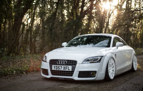 Audi, Car, White, Wheels, Stanceworks