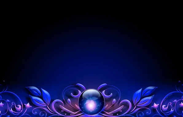 Flowers, background, curls, leaves