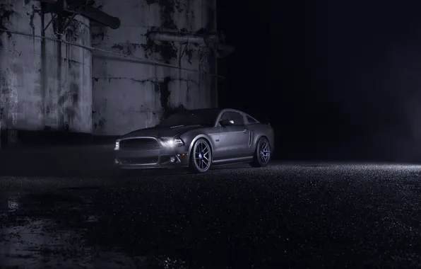 Picture Mustang, Ford, Dark, Muscle, Car, Front, Grey, Wheels