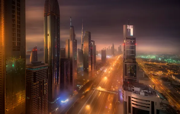 The city, morning, Dubai, UAE, Arab Emirates