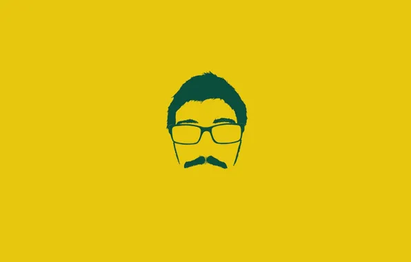 Minimalism, Mustache, Glasses, Face, Male, Alejandro Giraldo