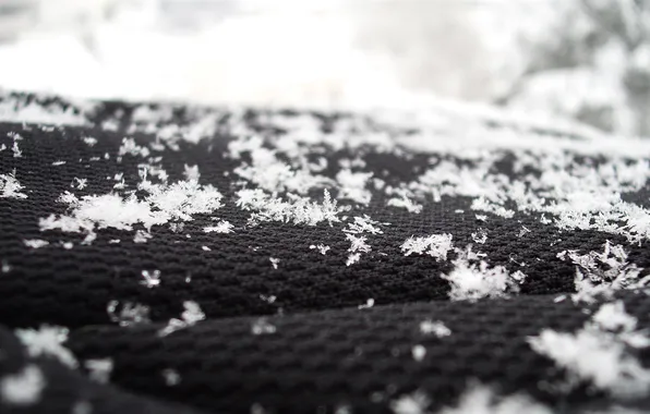 Picture winter, macro, snowflakes, fabric