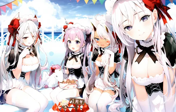 Picture girl, maids, Azur Lane