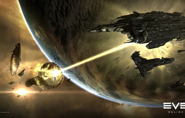 Nebula, planet, station, Space, space, battle, spaceship, eve online