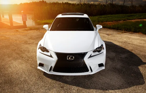 Picture Lexus, white, front, vossen wheels, IS F-sport