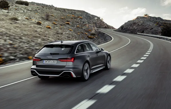Road, Audi, universal, RS 6, 2020, 2019, dark gray, V8 Twin-Turbo