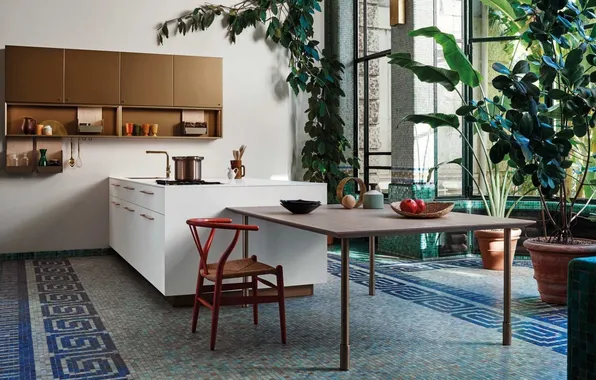 Style, Villa, interior, Italy, kitchen, dining room, dining area, Italian design