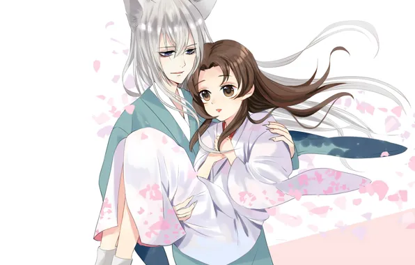 Petals, fan, two, Kamisaa The Hajimemashita, Very nice God, Tomoya, Nanami