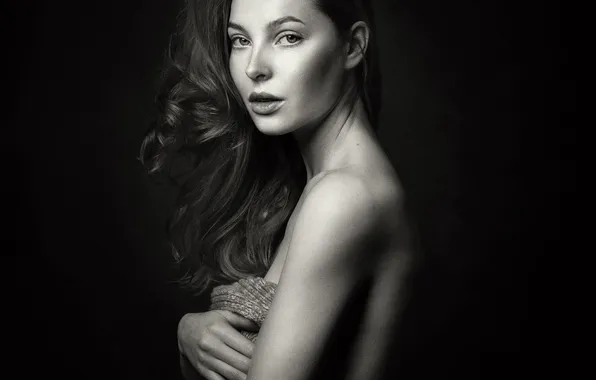 Model, black and white, monochrome, Zachary