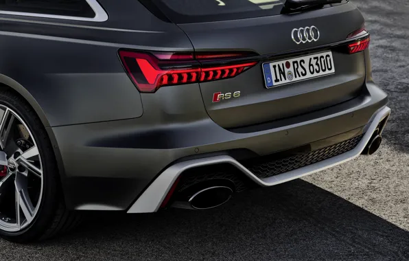 Audi, bumper, universal, RS 6, 2020, 2019, dark gray, diffuser