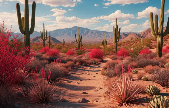The sky, mountains, Wallpaper, desert, art, wallpaper, sky, desert