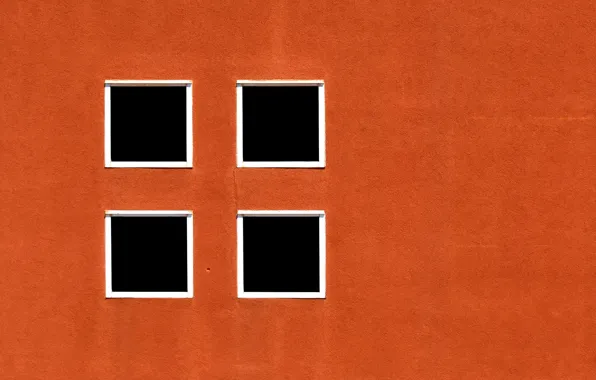 Wall, Windows, orange