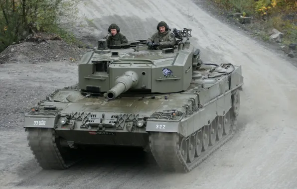 Picture road, Austria, dirt, Tank, Leopard 2A4