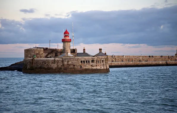 Picture lighthouse, the evening, Ireland, Dublin, Dún Laoghaire Harbour