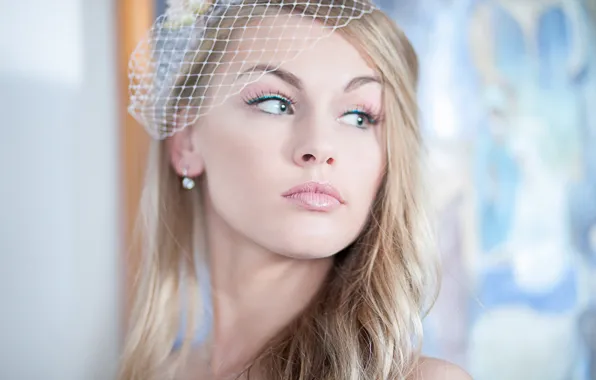 Look, girl, love, photo, nose, lips, the bride, veil