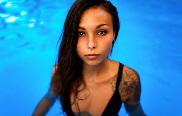 Swimsuit, look, water, face, sexy, model, portrait, pool