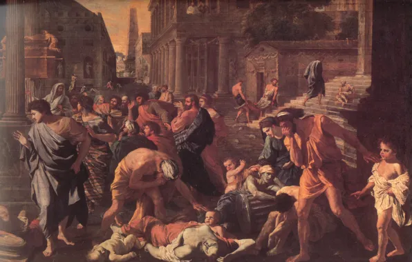 Picture Nicolas Poussin, classicism, The plague in Ashdod, The Plague Of Ashdod