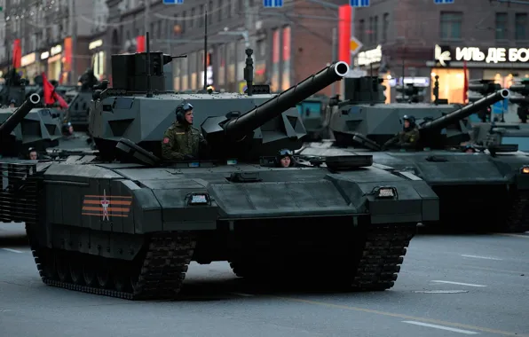 Tank, Moscow, parade, armata, rehearsal, t-14