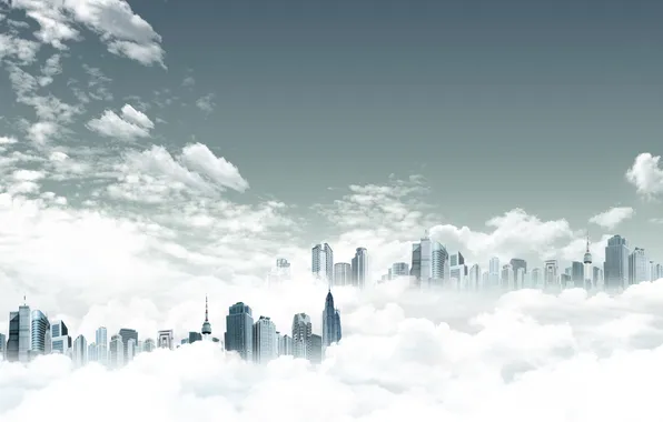 Picture clouds, creative, building, skyscrapers