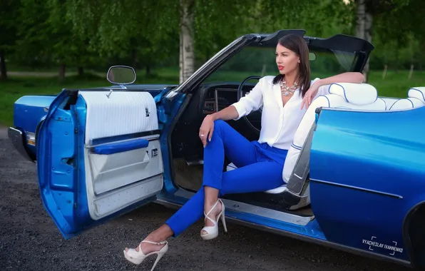 Auto, look, girl, decoration, pose, model, shoes, beauty