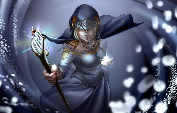 Picture girl, light, decoration, face, fiction, hair, hands, dress