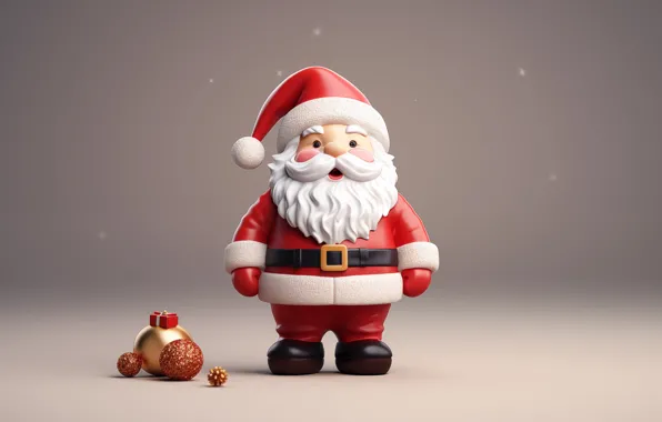 Balls, toy, doll, Christmas, New year, Santa Claus, Santa Claus, AI art
