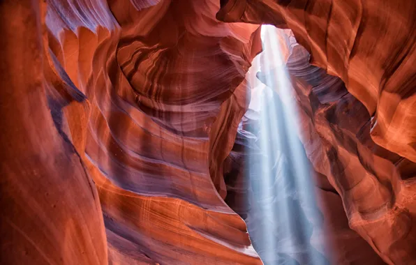 Rays, light, canyon, AZ, USA, Antelope, Аrizona