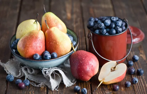 Picture berries, blueberries, plate, dishes, fruit, still life, pear, Anna Verdina