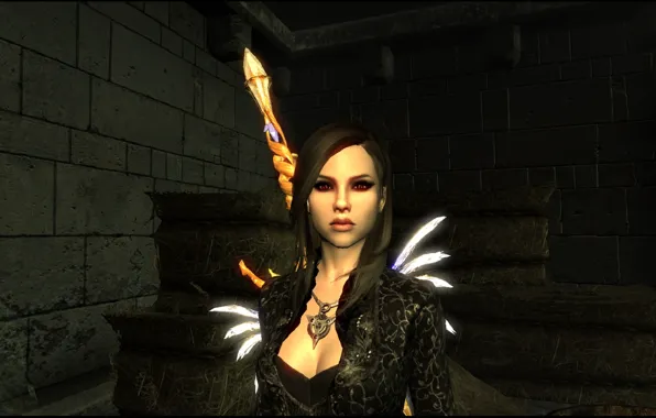 Vampire, Skyrim, screen, Serana