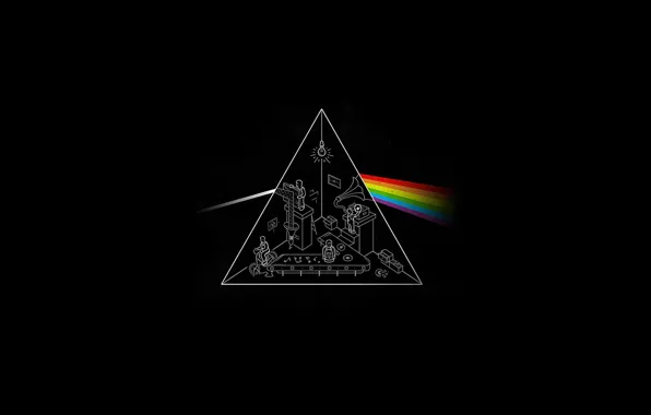 Picture Black, Music, Background, Triangle, Pink Floyd, Prism, Rock, Dark side of the moon