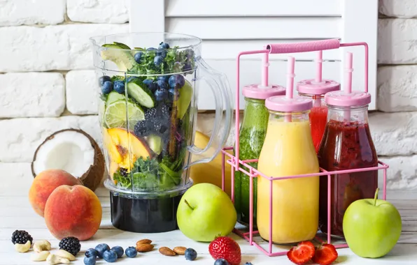 Berries, bottle, drink, fruit, fresh, smoothies