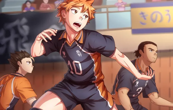 The game, art, guys, volleyball, Haikyuu