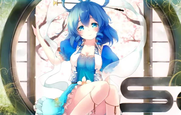 Girl, smile, anime, art, Touhou