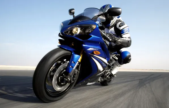 Picture motorcycle, motorcyclist, Yamaha, Yamaha, YZF-R1