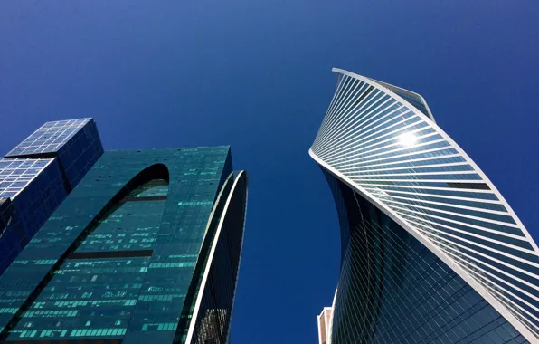 The sky, Blue, Moscow, Russia, Moscow-City, Office, Capital, Clear skies