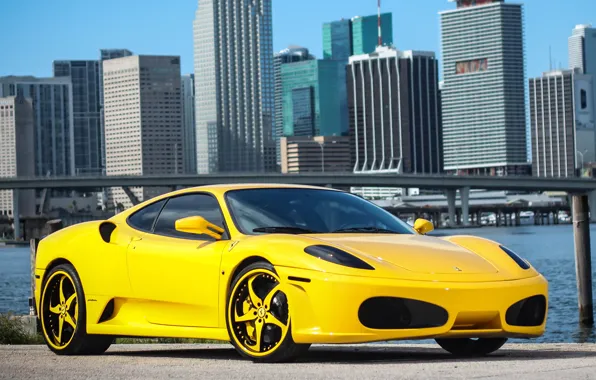 Ferrari, f430, yellow