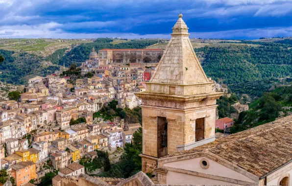 Building, tower, home, Italy, panorama, Italy, Sicily, Sicily
