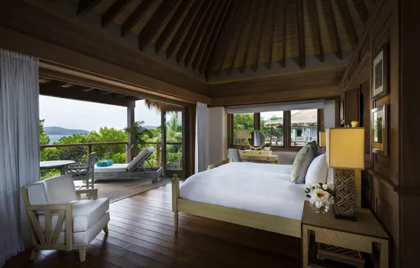 Interior, balcony, Bungalow, bedroom