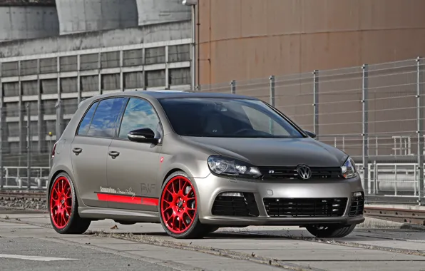 Picture Volkswagen, Red, Golf, Wheels, Schwabenfolia