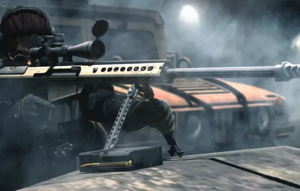 Girl, rendering, optics, sniper, rifle