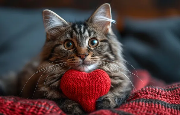 Cat, kitty, heart, cute, heart, kitten, lovely, cute
