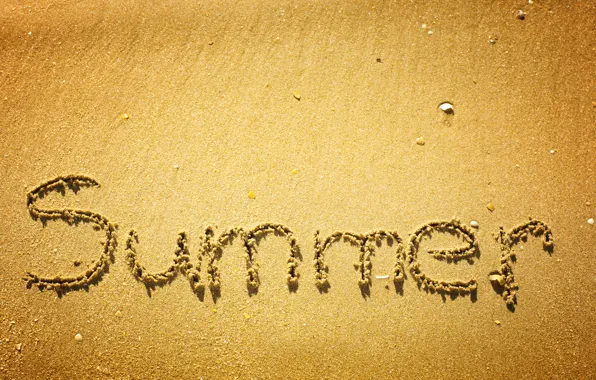 Sand, summer, the inscription