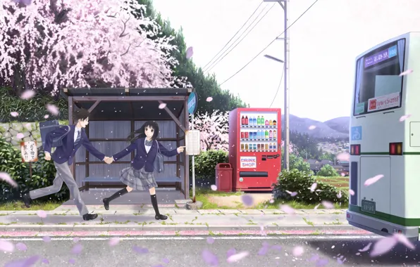 Anime, art, two, students, taka (tsmix)
