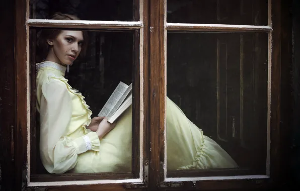 Picture girl, window, Alexander Żygo