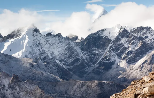 Picture ice, mountains, snow, rocky