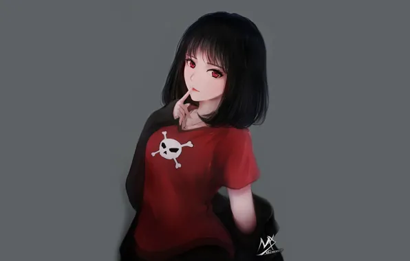 Picture girl, gesture, quiet