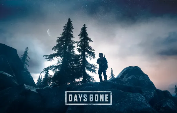 The sky, nature, dawn, the moon, hero, Oregon, zombies, days gone