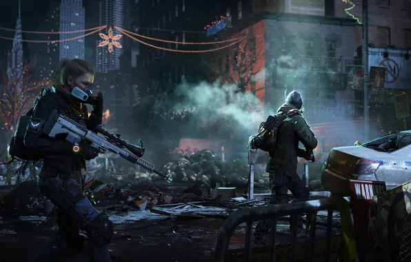 Picture winter, the city, war, soldiers, new York, The Division