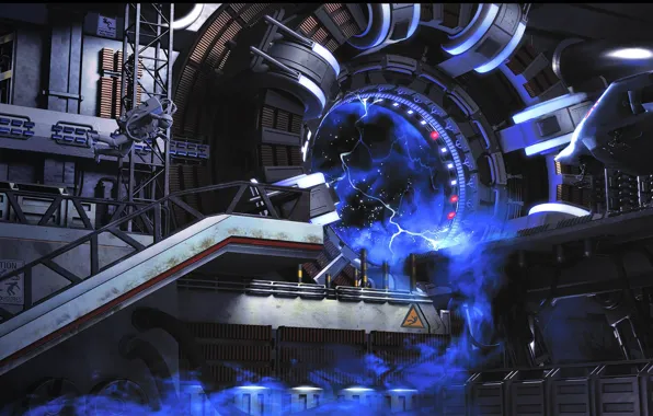 Space, round, the portal, the tunnel, space station