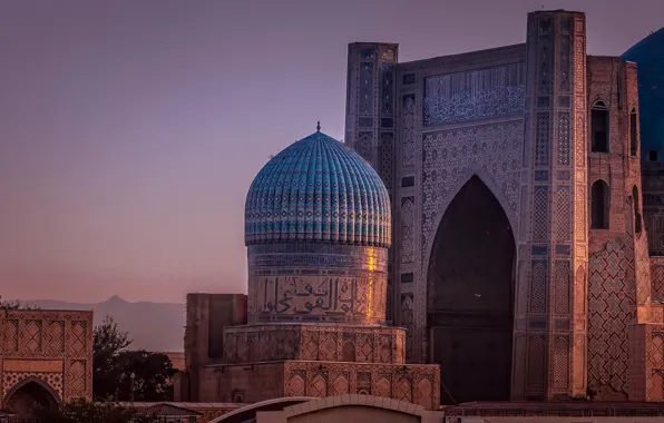 Picture mosque, architecture, dome, Uzbekistan, Samarkand, Bibi-Khanim Mosque